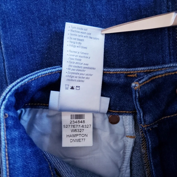 Paige Dark Wash Hoxton Slim Hampton Stretch Mid Rise Women's Blue Jeans Size 24 - Picture 13 of 13